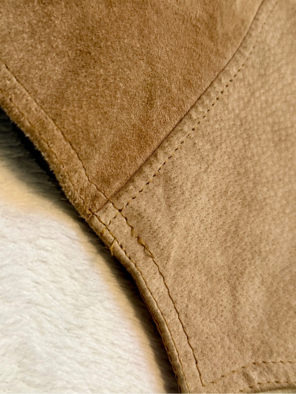 Vintage De Foxxy Genuine Suede Leather Vest Tan Western Boho Women’s 11/12 - Picture 9 of 9